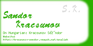 sandor kracsunov business card